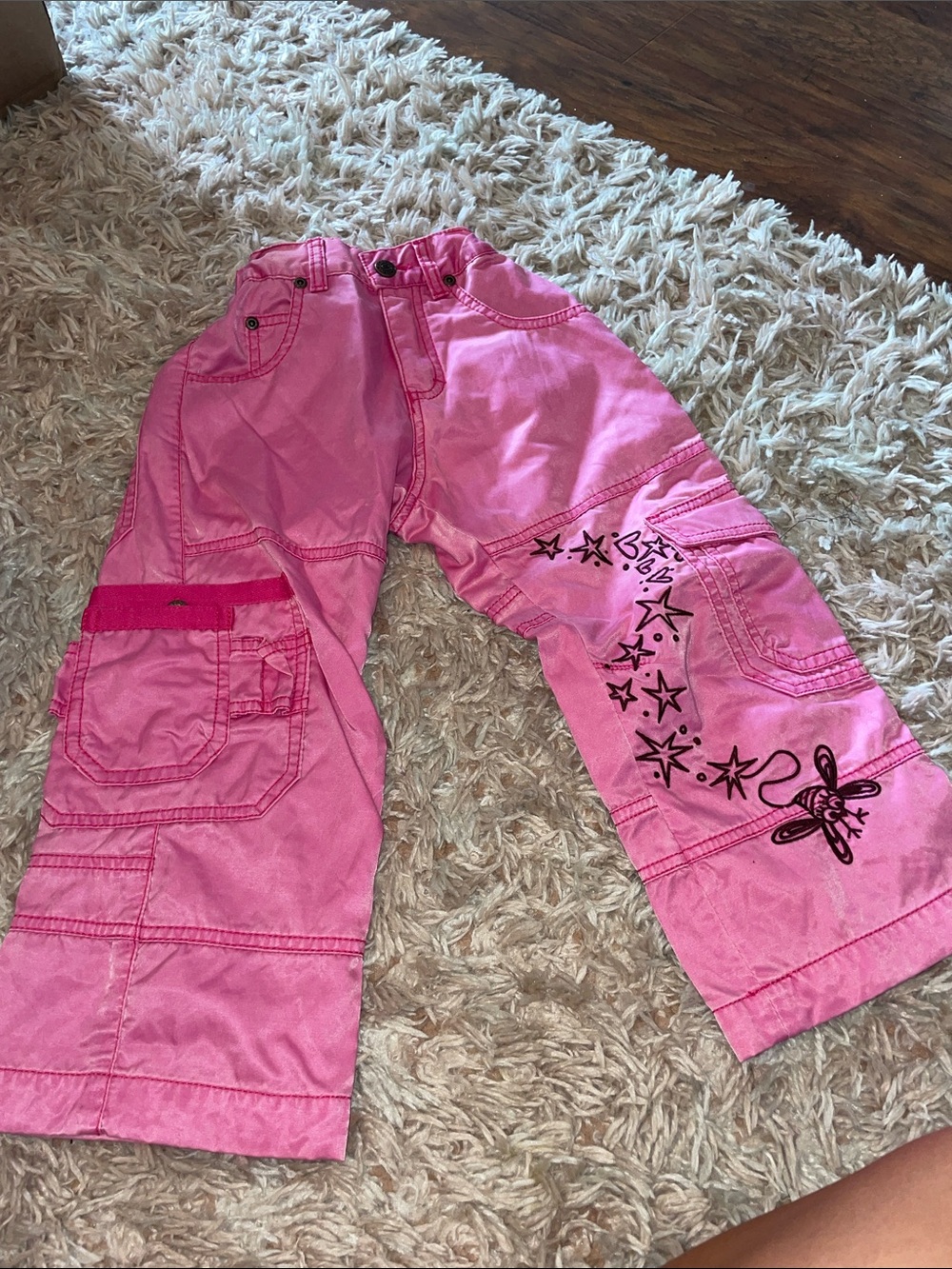 Oilily Pink Cargo Pants with Star & Butterfly Graphics